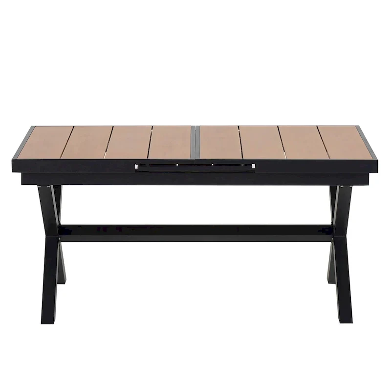 Ensemble de salle à manger d'extérieur extensible 7 pièces avec table extensible et 6 fauteuils