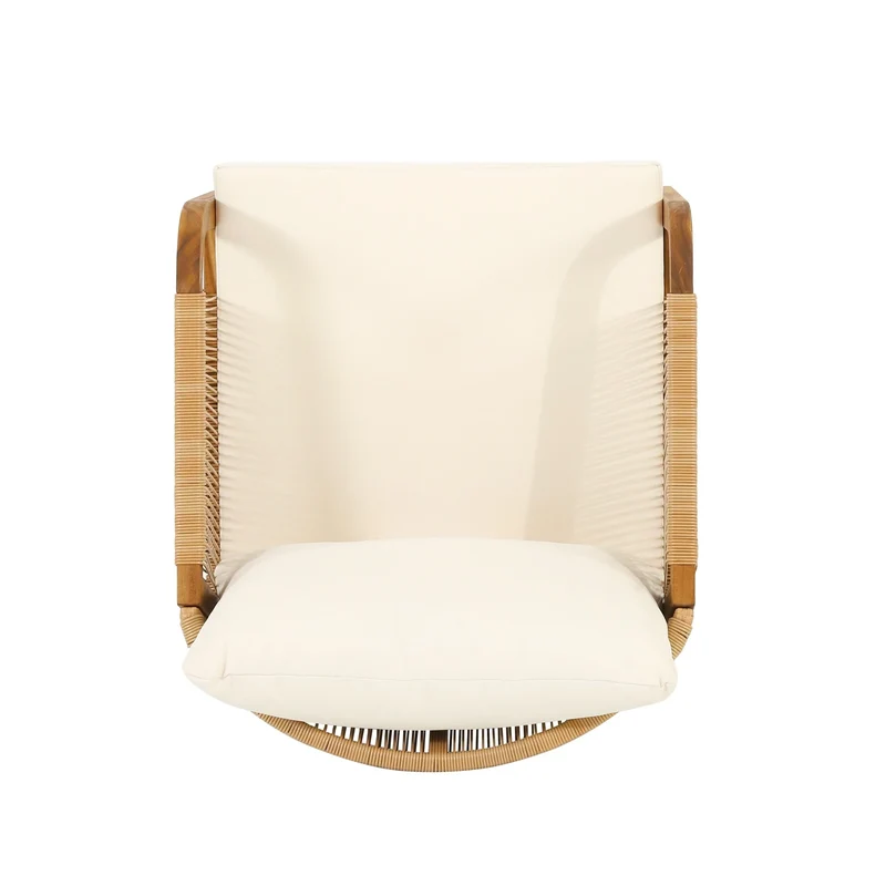 Ensemble de fauteuils de club en bois d'acacia et osier Jabe Outdoor de Christopher Knight Home