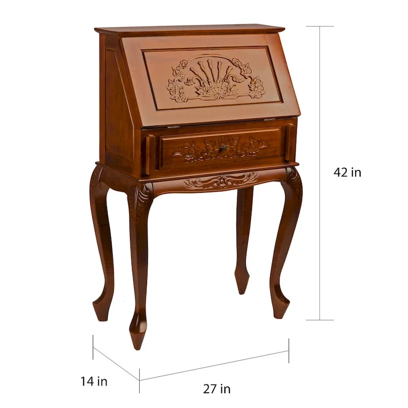 Secrétaire en bois sculpté