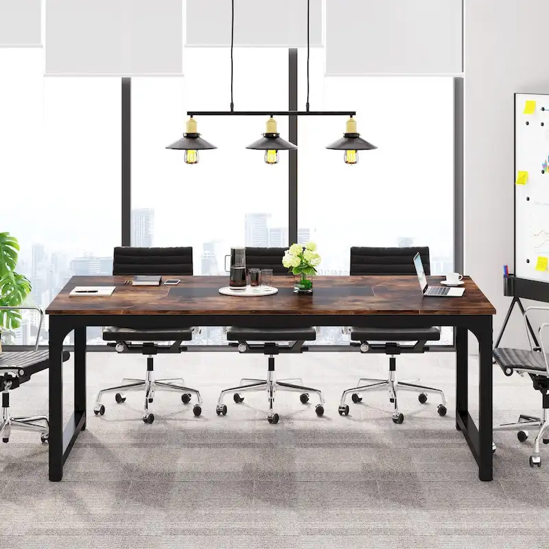 Table de conférence en bois de 71 po, table de séminaire moderne pour salle de réunion - 70,9 L x 35,4 l x 30,3 H