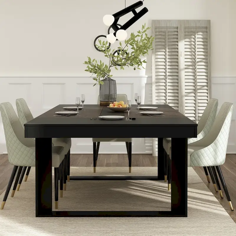 Table de conférence 220 cm (L) x 120 cm (P) avec piètement en bois pour bureau professionnel