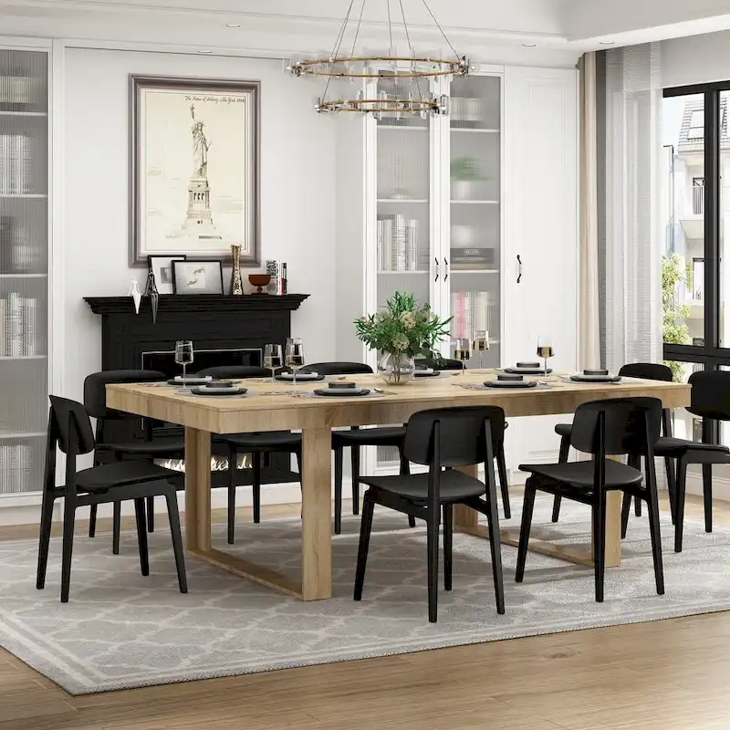 Table de conférence 220 cm (L) x 120 cm (P) avec piètement en bois pour bureau professionnel