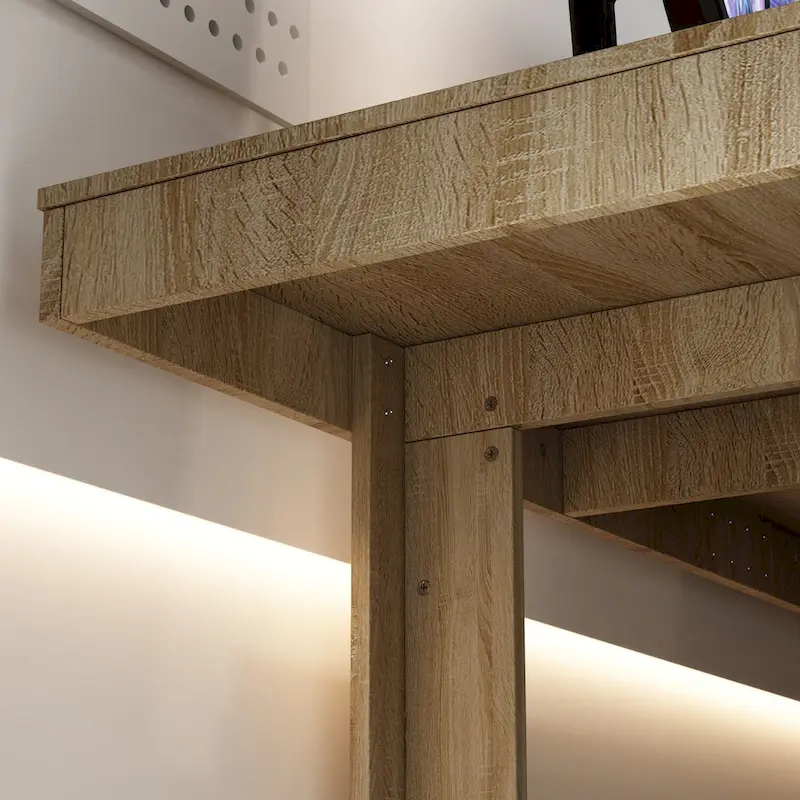 Table de conférence 220 cm (L) x 120 cm (P) avec piètement en bois pour bureau professionnel