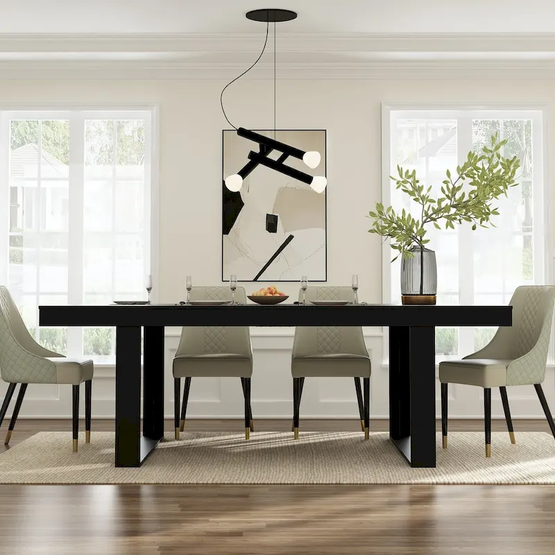 Table de conférence 220 cm (L) x 120 cm (P) avec piètement en bois pour bureau professionnel