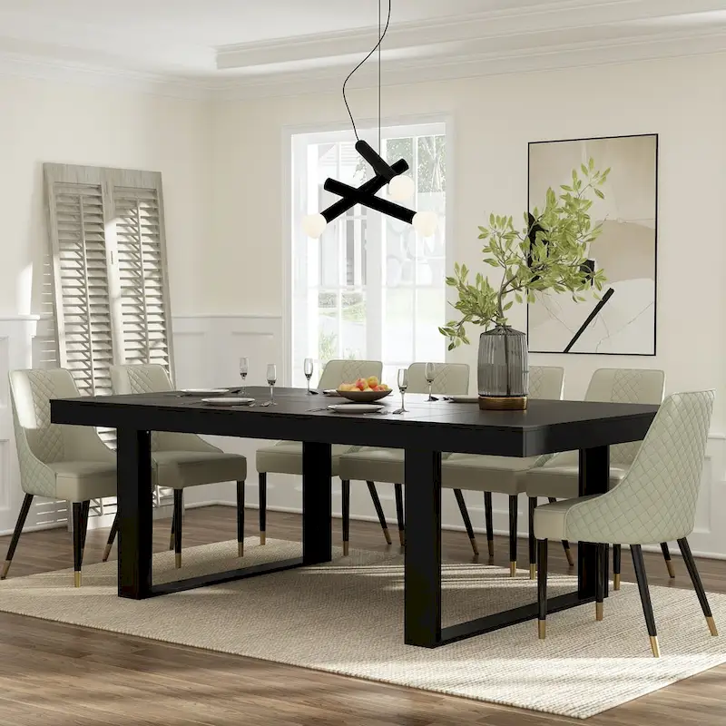 Table de conférence 220 cm (L) x 120 cm (P) avec piètement en bois pour bureau professionnel