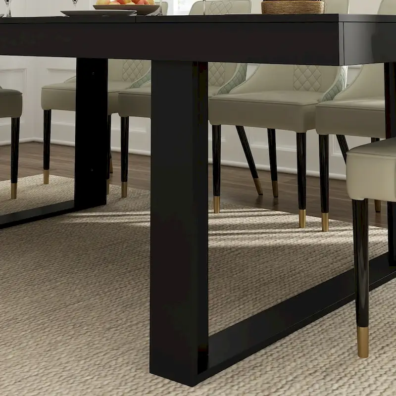 Table de conférence 220 cm (L) x 120 cm (P) avec piètement en bois pour bureau professionnel