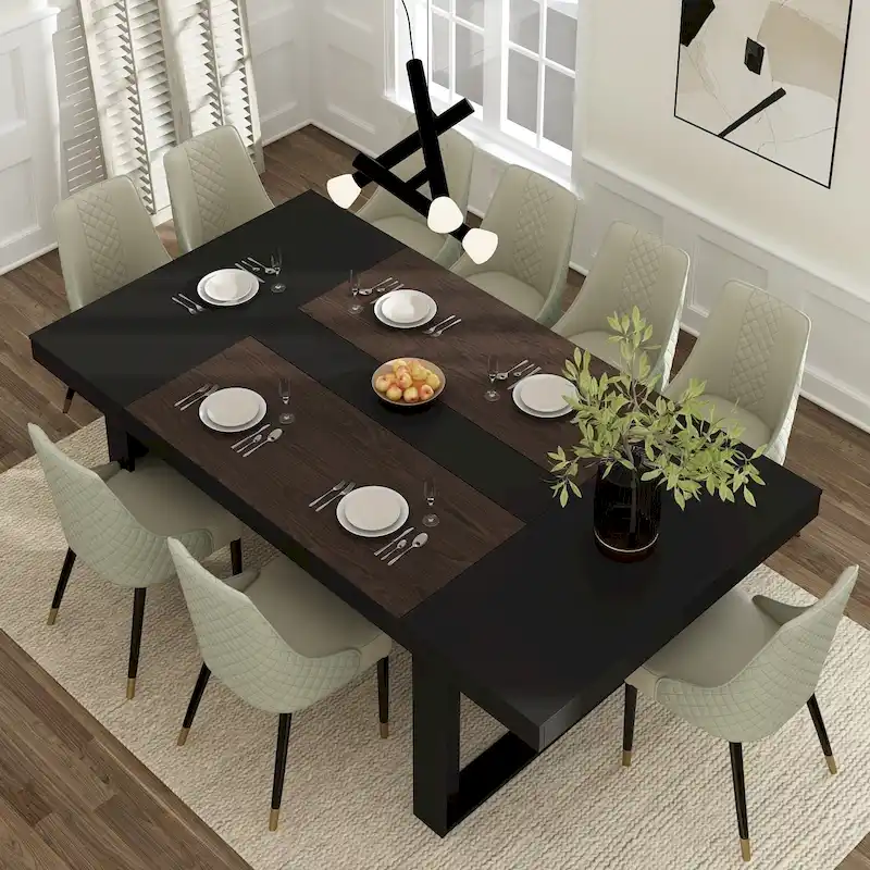 Table de conférence 220 cm (L) x 120 cm (P) avec piètement en bois pour bureau professionnel