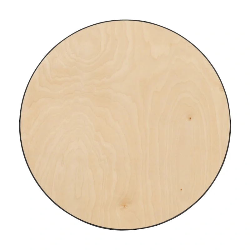 Table à cocktail ronde en bois de 24 po avec colonnes de 30 et 42 po