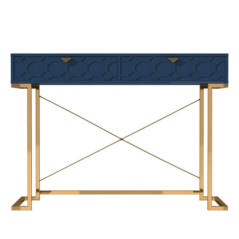 Bureau d'écriture brillant pour bureau à domicile avec tiroirs de rangement