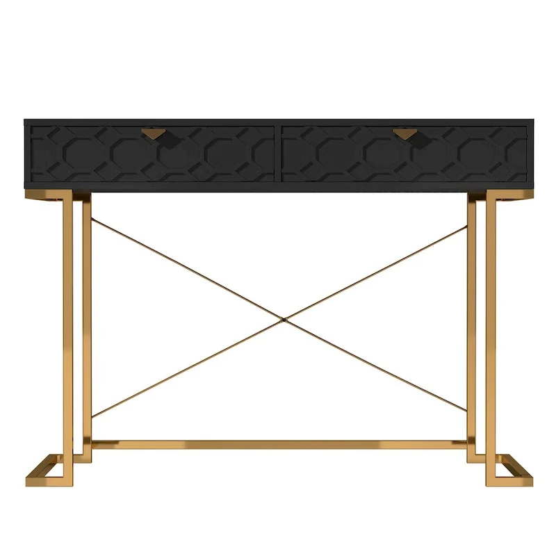 Bureau d'écriture brillant pour bureau à domicile avec tiroirs de rangement
