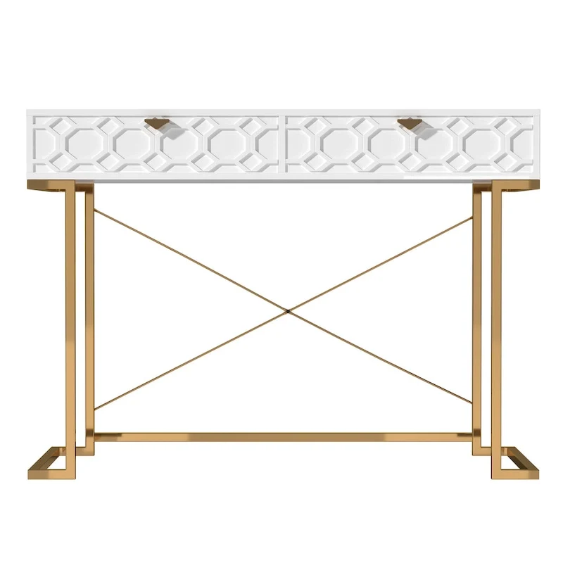 Bureau d'écriture brillant pour bureau à domicile avec tiroirs de rangement