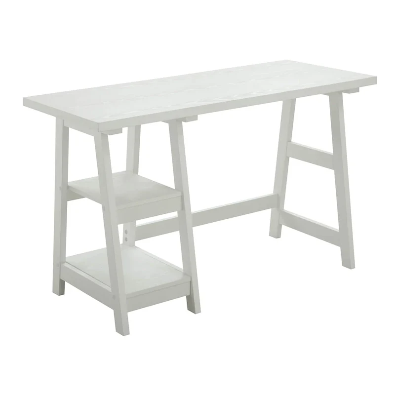 Bureau tréteau avec étagères