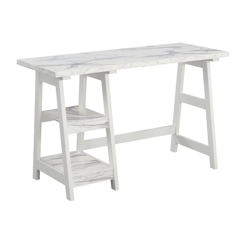 Bureau tréteau avec étagères