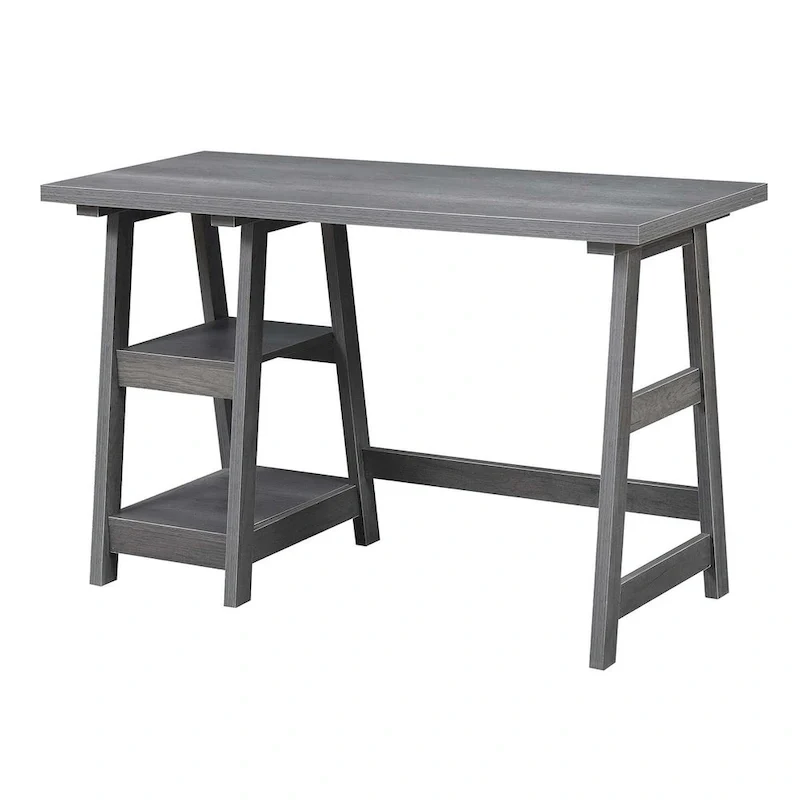 Bureau tréteau avec étagères