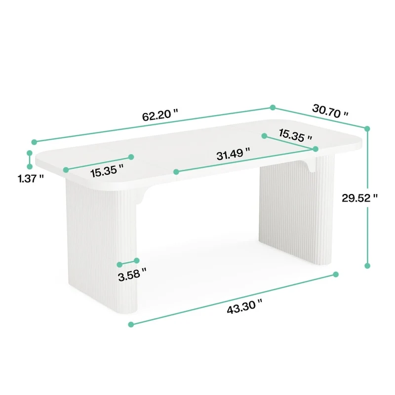 Bureau d'ordinateur 63 pour bureau à domicile, table d'écriture rectangulaire simple pour bureau d'étude ou chambre à coucher
