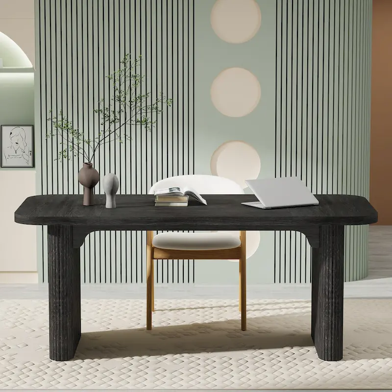Bureau d'ordinateur 63 pour bureau à domicile, table d'écriture rectangulaire simple pour bureau d'étude ou chambre à coucher