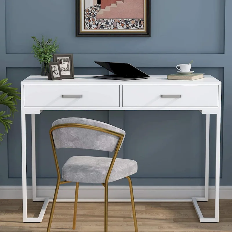 Bureau informatique avec tiroirs, bureau d'écriture