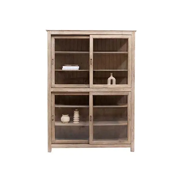 Armoire Vitrée en orme ancien