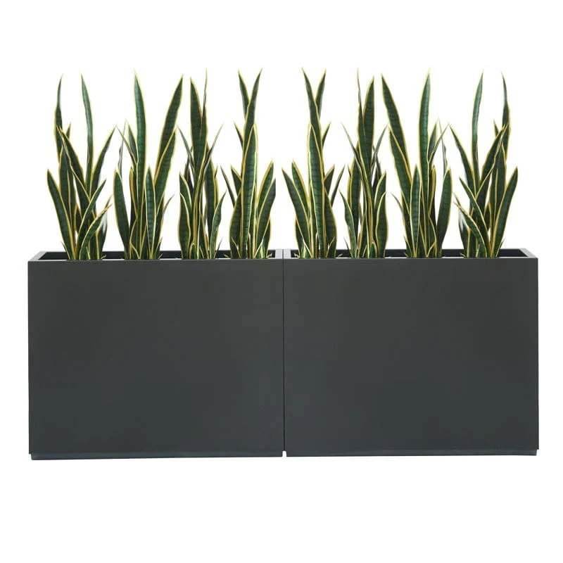 Jardinière Métallique Haute pour Plantes d'Extérieur, 38 po L x 10 po l x 30 po H, Longue et Haute Jardinière en Métal - 38x30x10