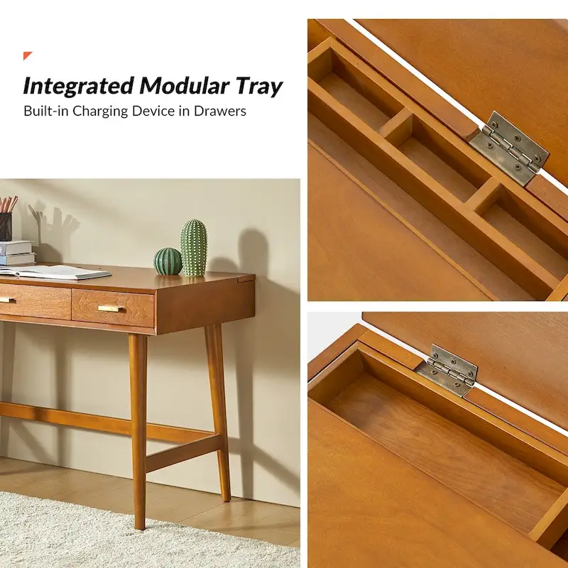 Bureau informatique Mid Century Modern 48 avec USB par