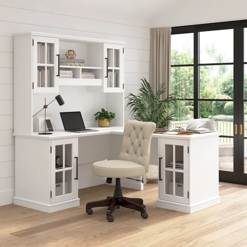 Bureau d'ordinateur 60 W avec meuble de rangement par