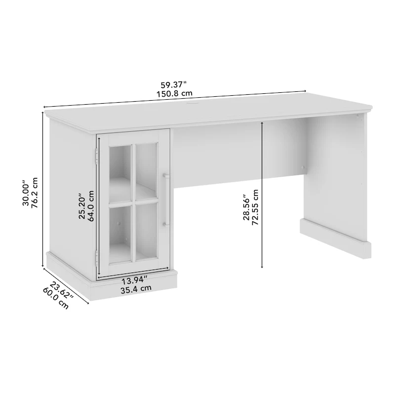 Bureau d'ordinateur 60 W avec meuble de rangement par