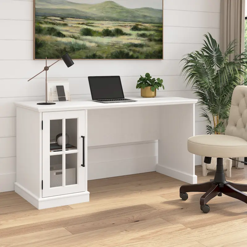 Bureau d'ordinateur 60 W avec meuble de rangement par