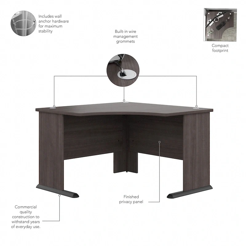 Bureau d'angle informatique 48W par
