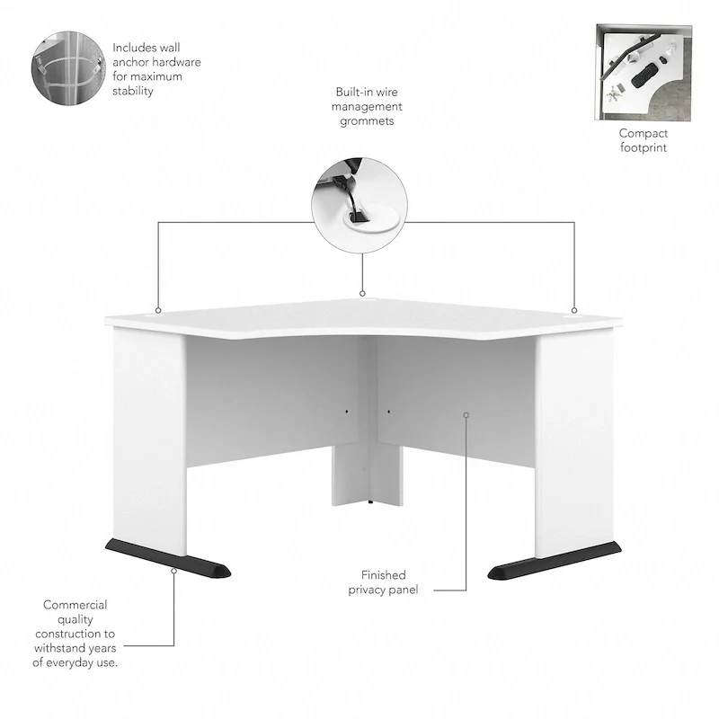Bureau d'angle informatique 48W par