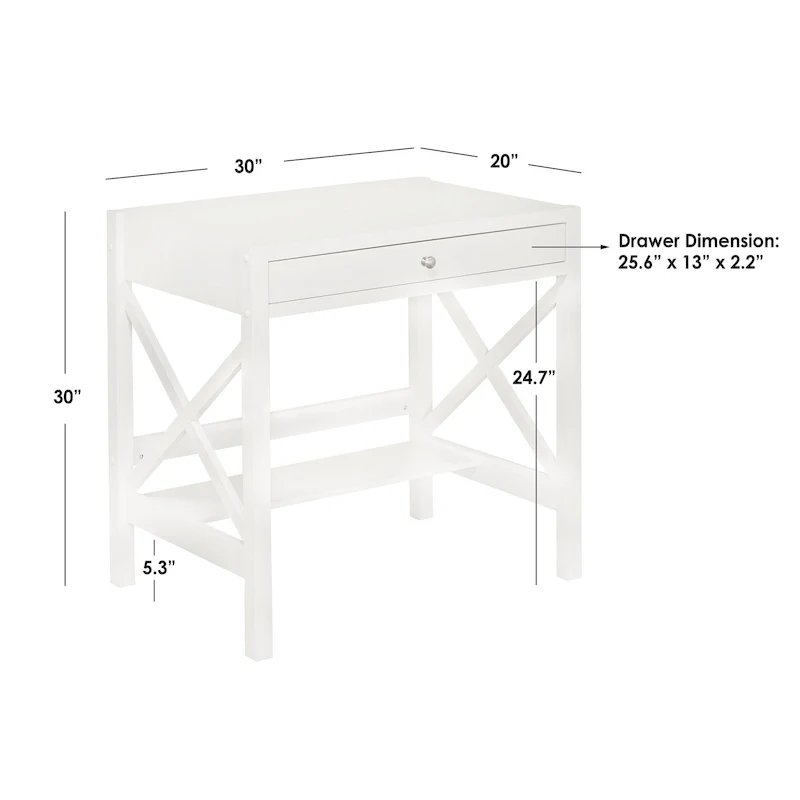 Bureau en bois de style ferme avec cadre en X