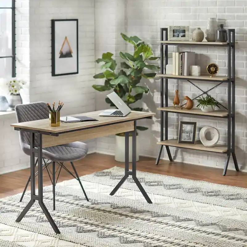 Bureau d'ordinateur moderne de 120 cm avec pieds en métal