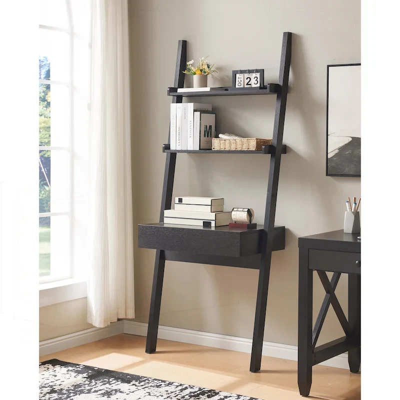 Bureau moderne avec bibliothèque et rangement fonctionnel