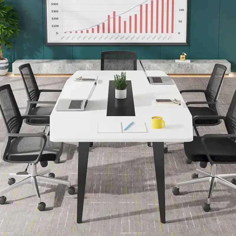 Table de conférence de 6 pieds, Table de réunion en forme de bateau