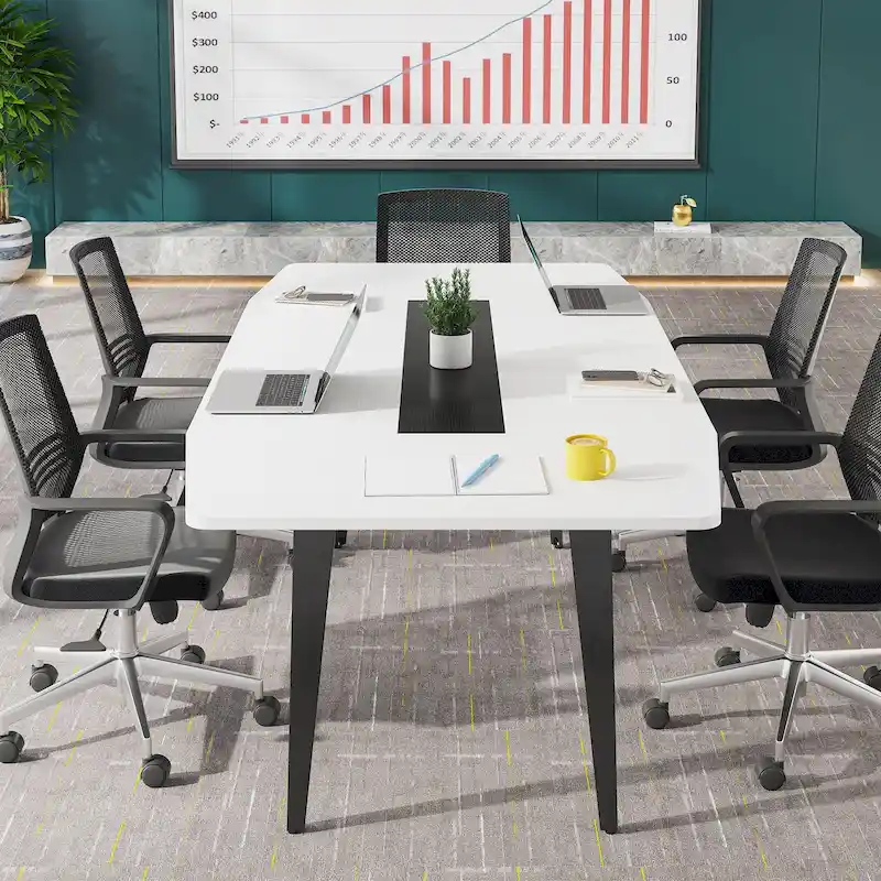Table de conférence de 6 pieds, Table de réunion en forme de bateau