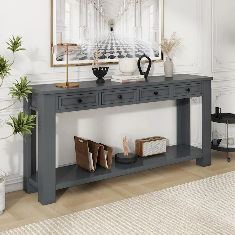 Console / Table d'appoint avec tiroirs de rangement et étagère inférieure pour entrée/couloir