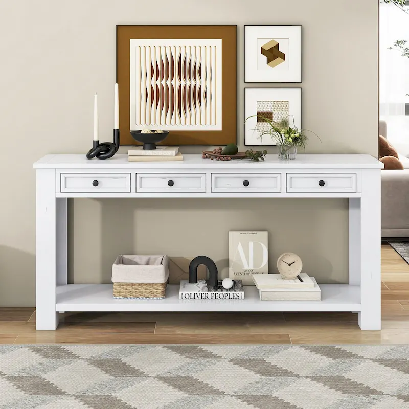 Console / Table d'appoint avec tiroirs de rangement et étagère inférieure pour entrée/couloir