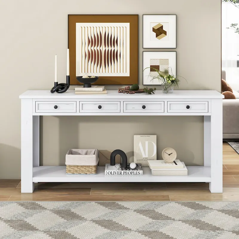 Console / Table d'appoint avec tiroirs de rangement et étagère inférieure pour entrée/couloir