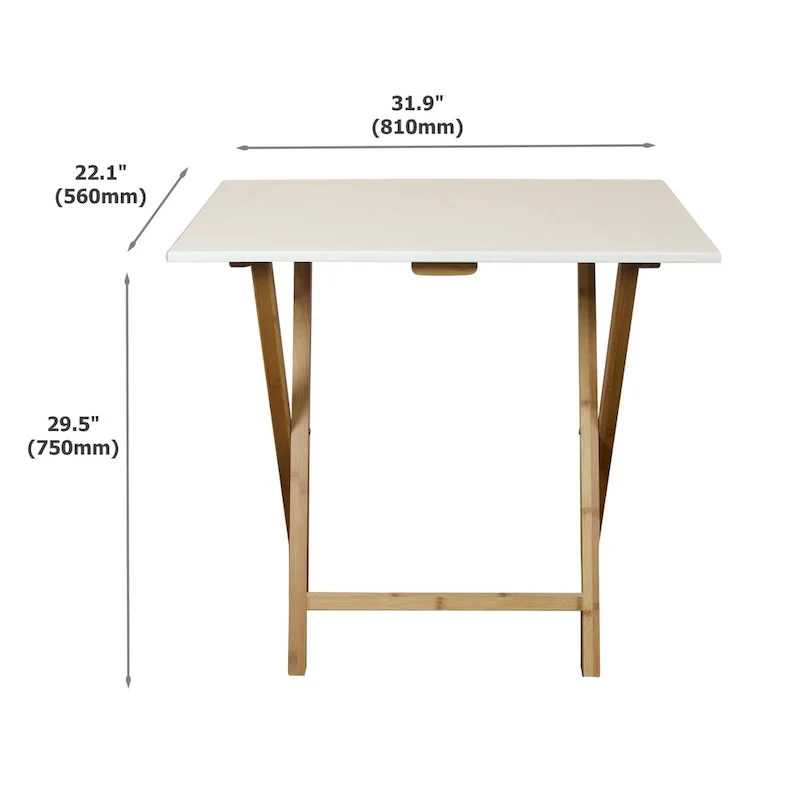 Bureau pliant à cadre en bambou