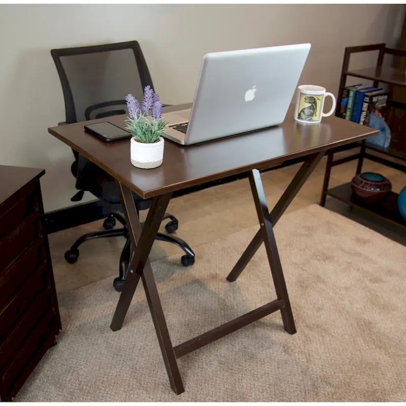 Bureau pliant à cadre en bambou