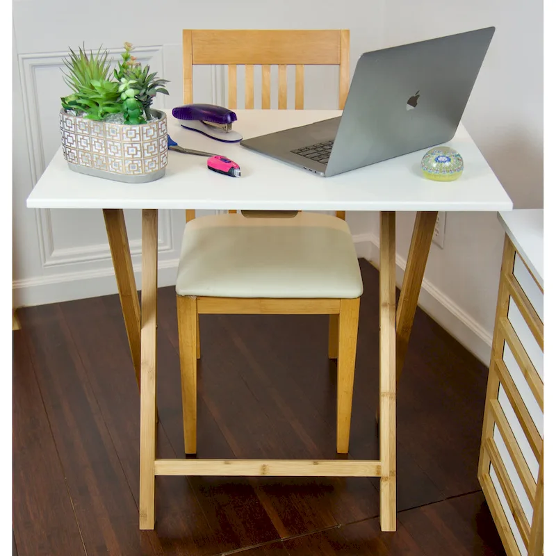 Bureau pliant à cadre en bambou