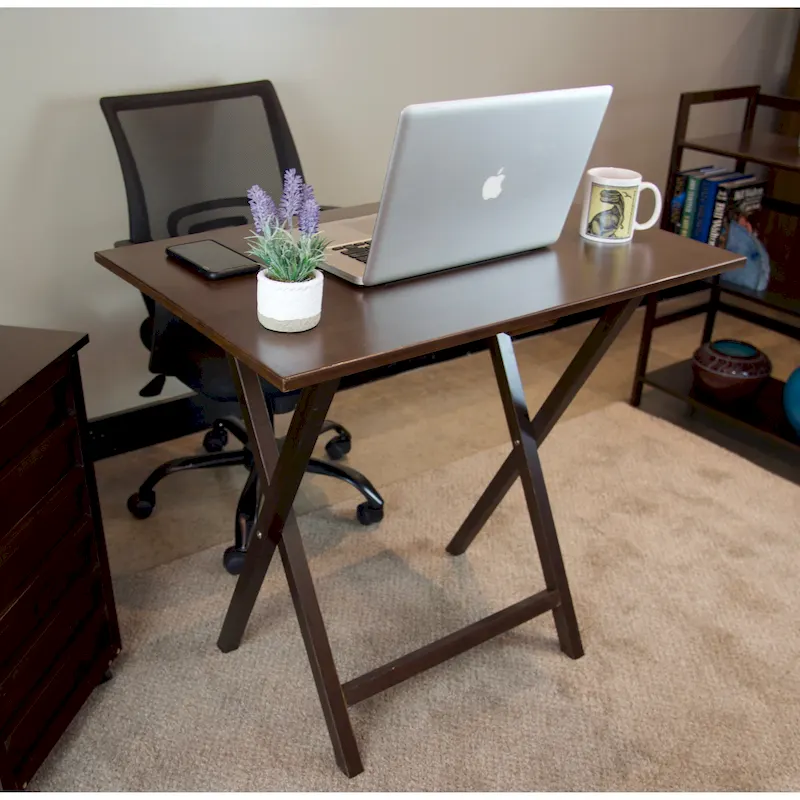Bureau pliant à cadre en bambou