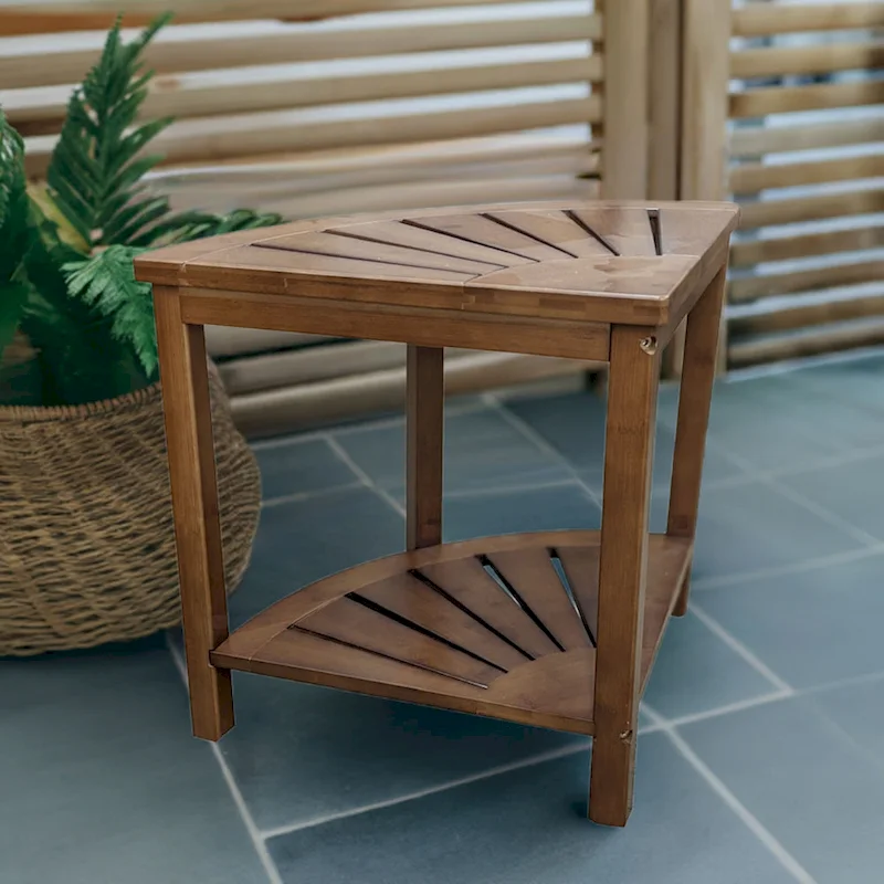 Banc d'angle en bambou massif style spa