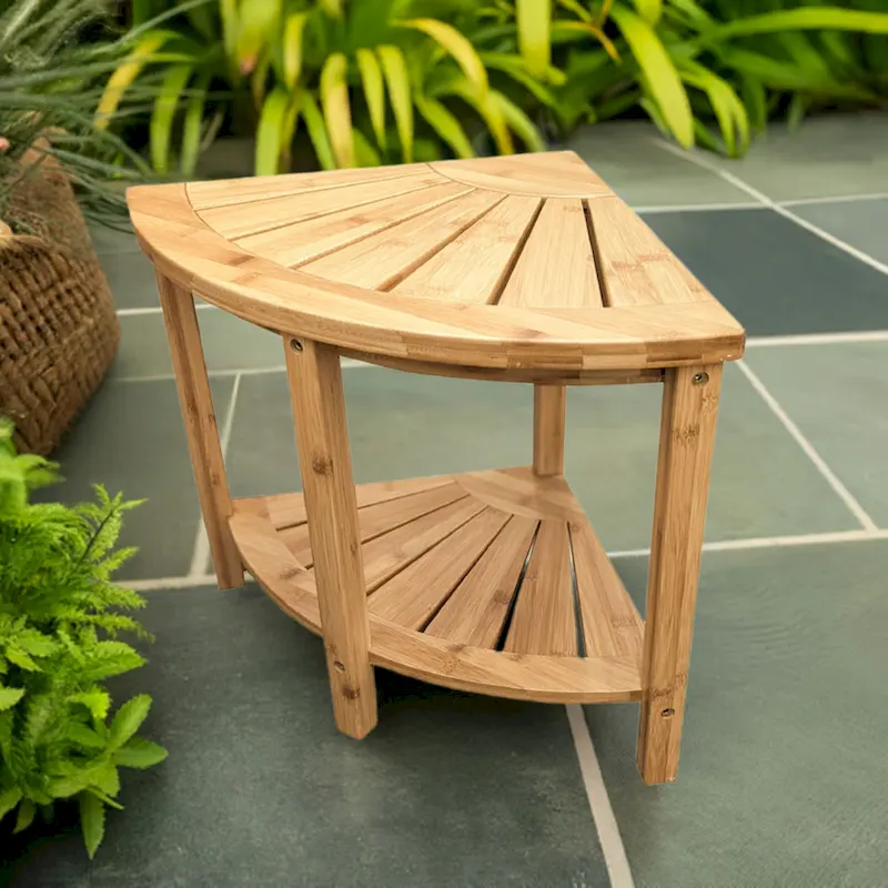 Banc d'angle en bambou massif style spa