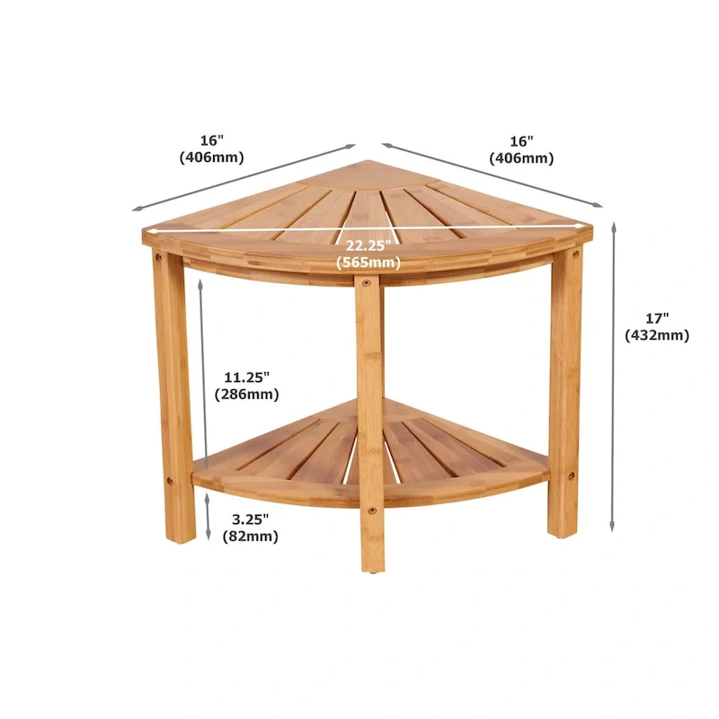 Banc d'angle en bambou massif style spa