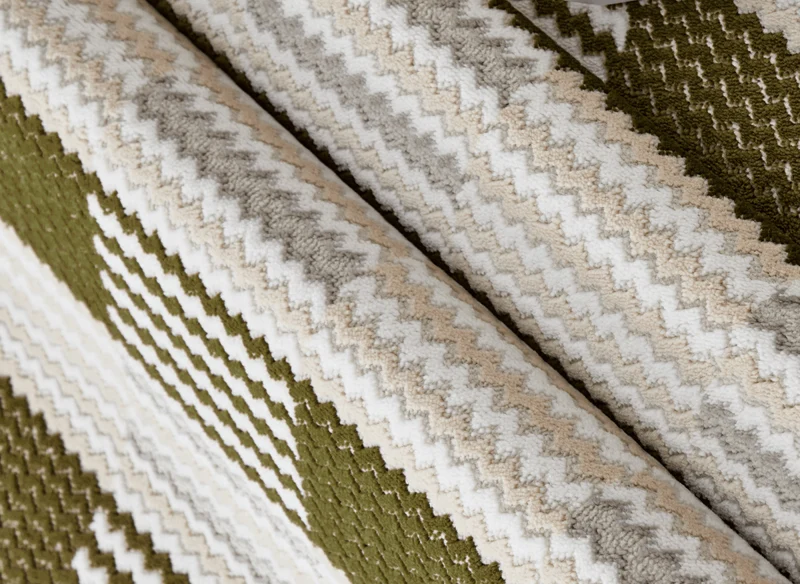 Tapis blanc à motifs carrés verts 200 x 290 cm THEOA