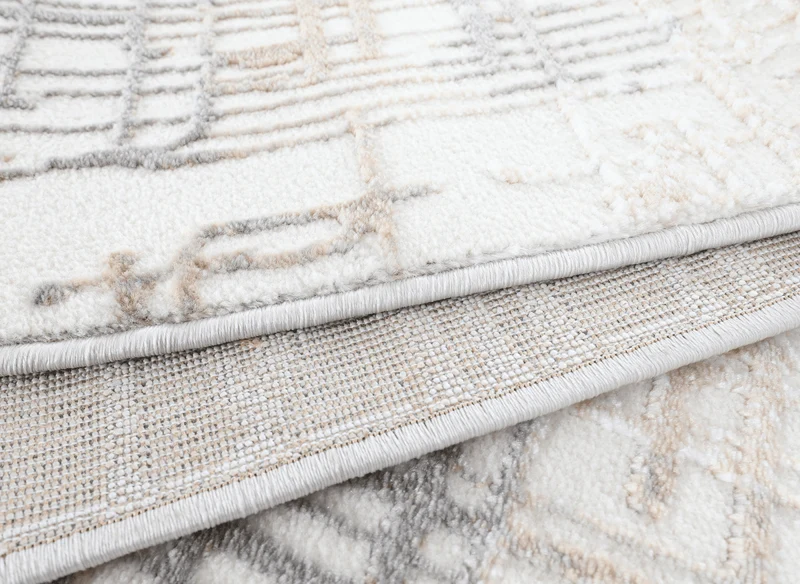 Tapis beige à motifs striés gris 160 x 230 cm PEKIN
