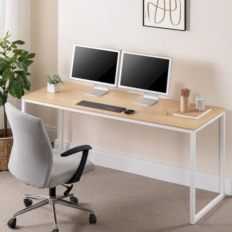 Bureau en métal de 63 pouces avec cadre