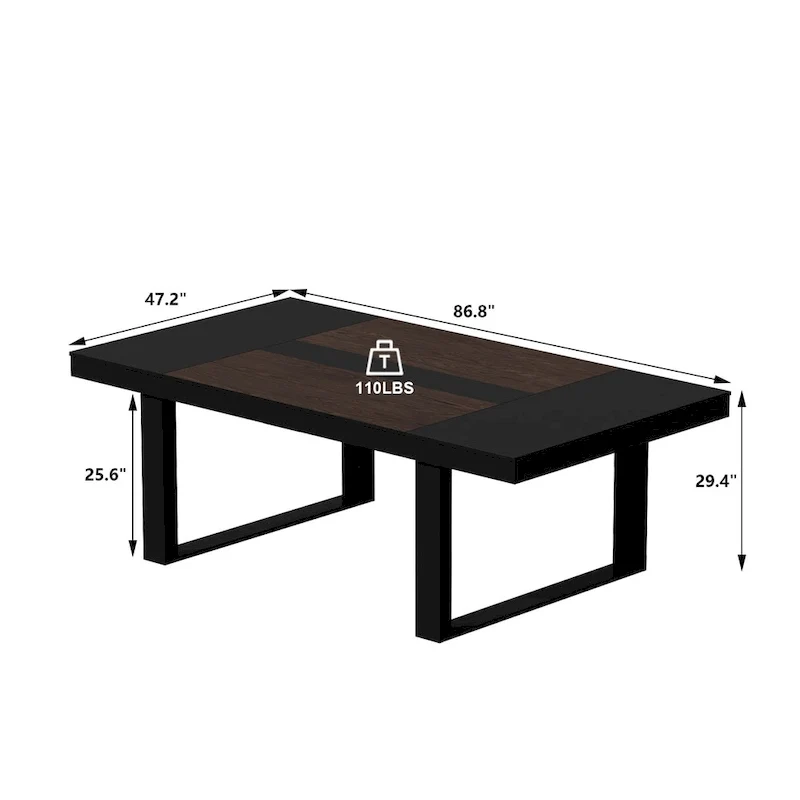 Table de conférence de bureau moderne, 86,6 x 47,2, bureau d'ordinateur