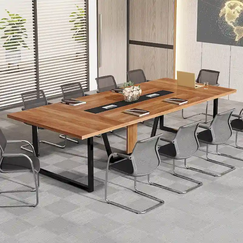 Table de conférence de 2,4 m, grande table de réunion pour 10 personnes, assemblage facile