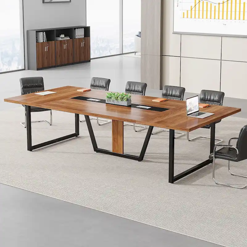 Table de conférence de 2,4 m, grande table de réunion pour 10 personnes, assemblage facile